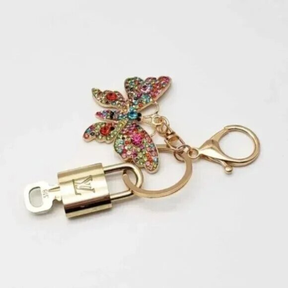 100% Auth Louis Vuitton Lock & Key with unbranded Bagcharm, Keycharm, Keychain - Picture 6 of 9